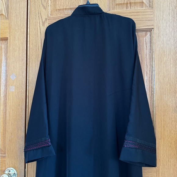 Abaya Black Red Size 54 (2X-3X) Long Sleeve Maxi Lightweight Islamic Dress NEW - Picture 8 of 8